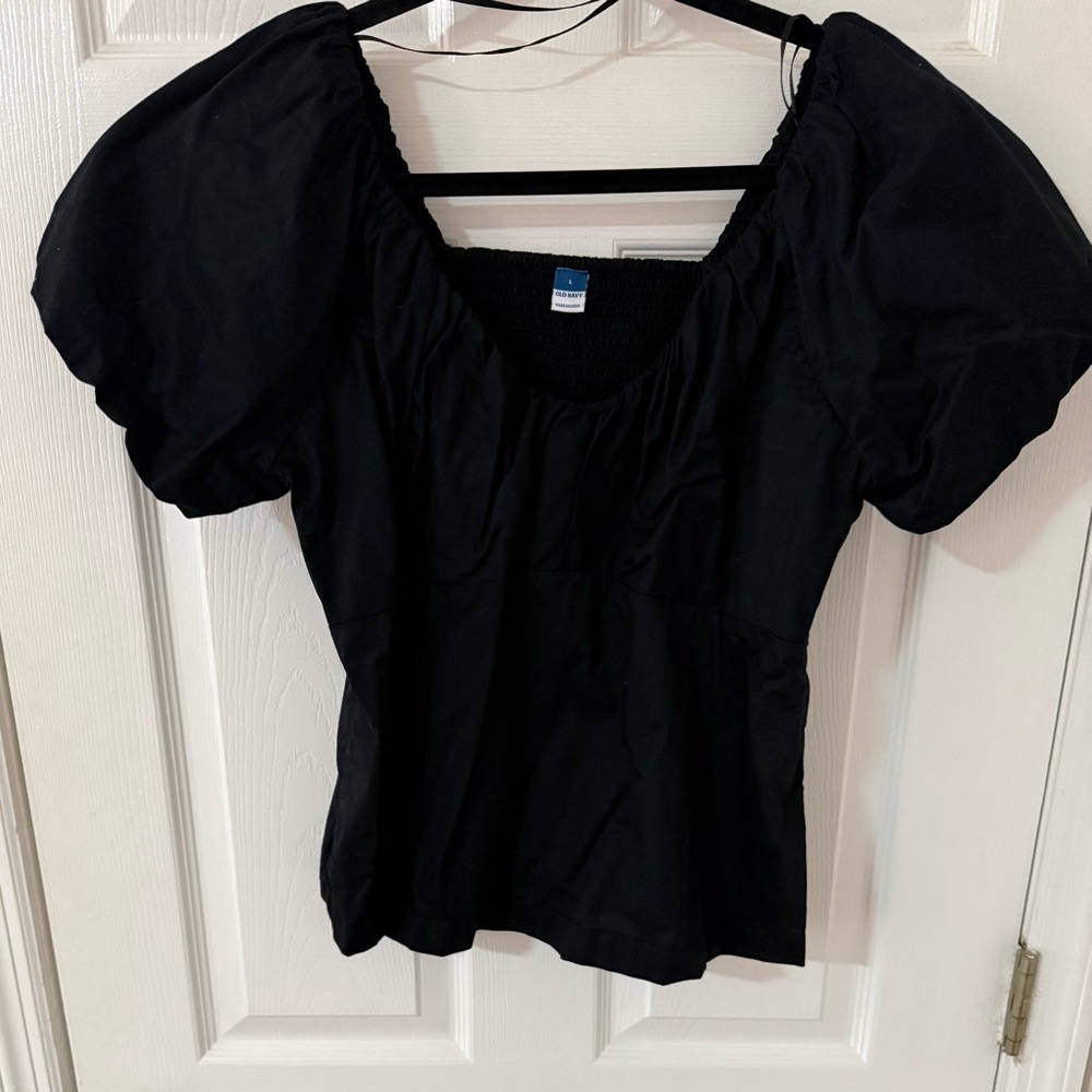Old Navy Black Puff Sleeve Blouse